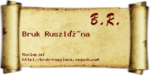 Bruk Ruszlána névjegykártya